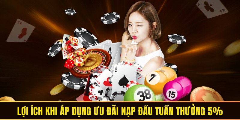 Ưu đãi nạp đầu tuần thưởng 5% mang đến lợi ích vô cùng đặc biệt